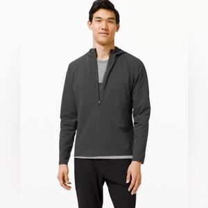 LULULEMON Sz L Fuel The Track Half Zip Hooded Vented Packable Top